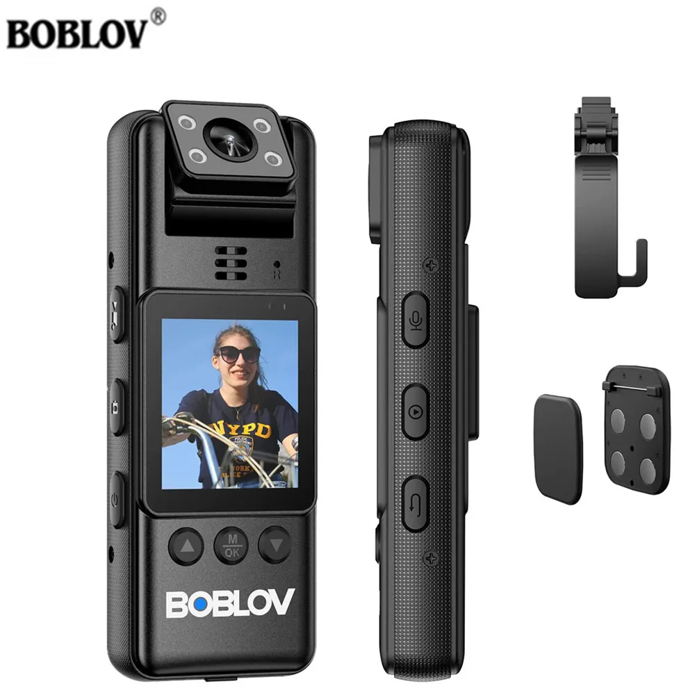 Boblov A23 Mini Telecamera Per Visione Notturna A Infrarossi 1080P 180 Videoregistratore Rotante Len Piccola Videocamera Clip Magnetiche Bodycam Della