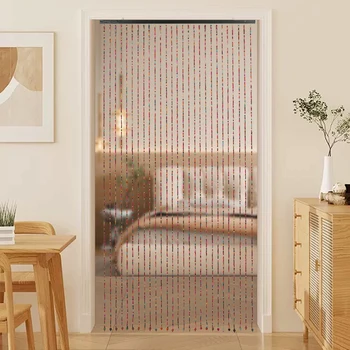 Bamboo Wood Beaded Curtain Wear Resistance Doorway Bead String Curtain Easy To Store for Wall Decoration/Room Divider 1