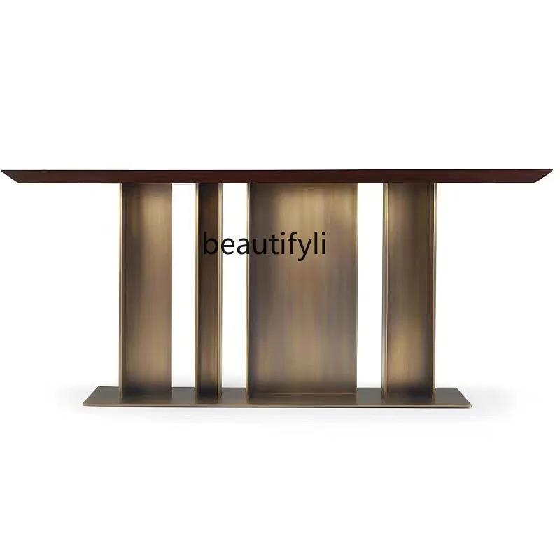 

Light Luxury Stainless Steel Entrance Table Living Room Console Home a Long Narrow Table Sofa Tables Curio Cabinet