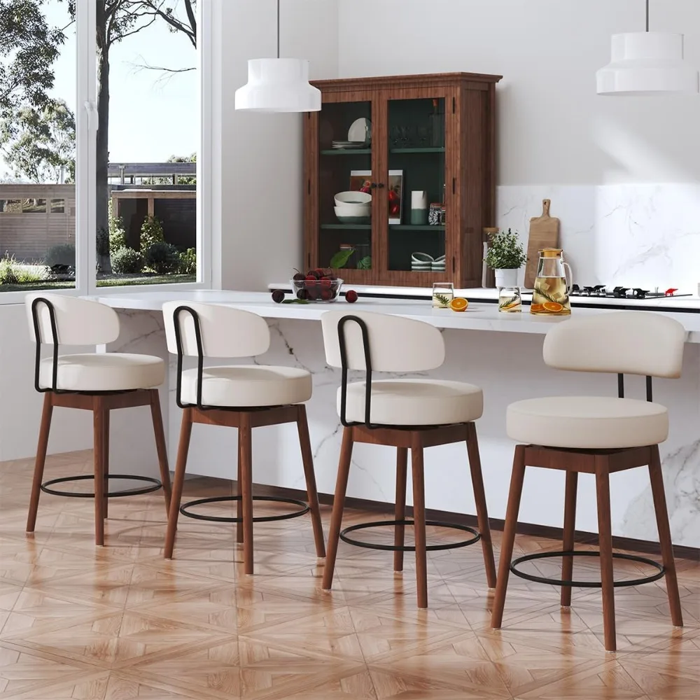 Swivel Counter Height Bar Stools Set of 4, 30" 4