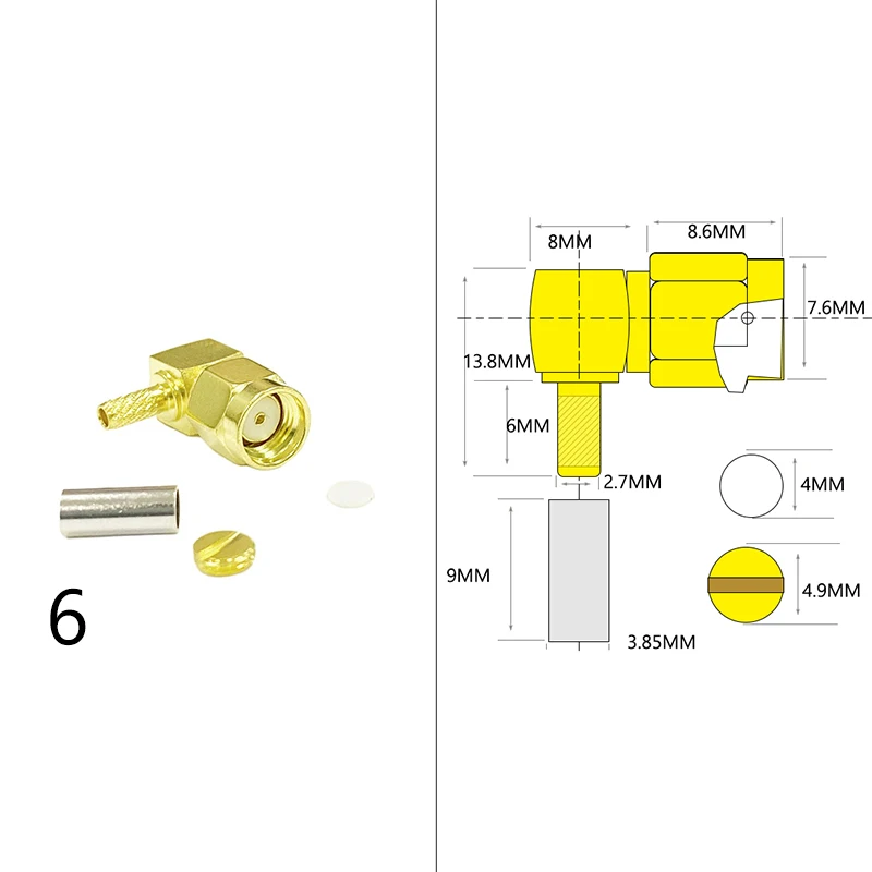 1PC SMA Männlichen/Weiblichen RF Coax Connector Für RG316 RG174 RG58 RG142 RG405 Kabel Großhandel Preis – Detail 7