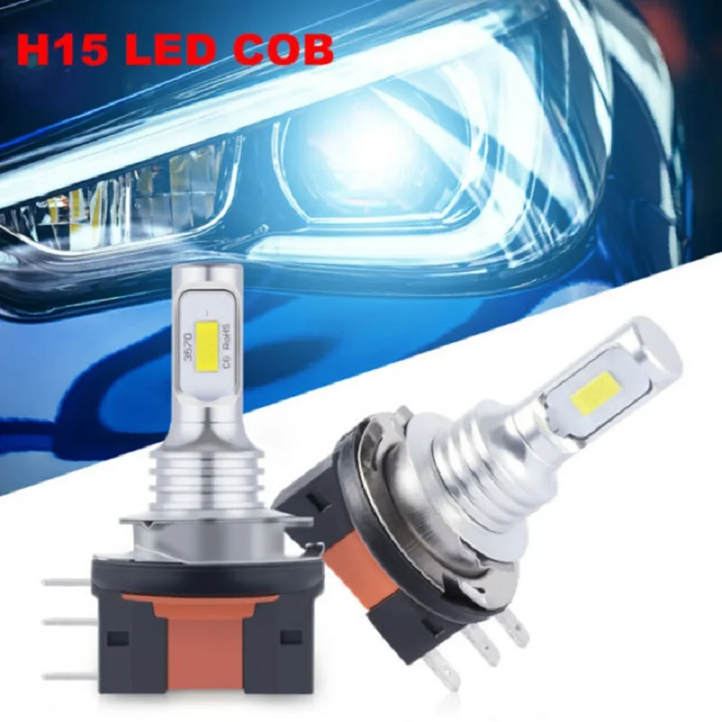 

2pcs/set Car LED Lights 160W 6500K Super Bright Lamps H15 Bulb Accessories For BMW For Mercedes DRL Daytime Running Light LD2373