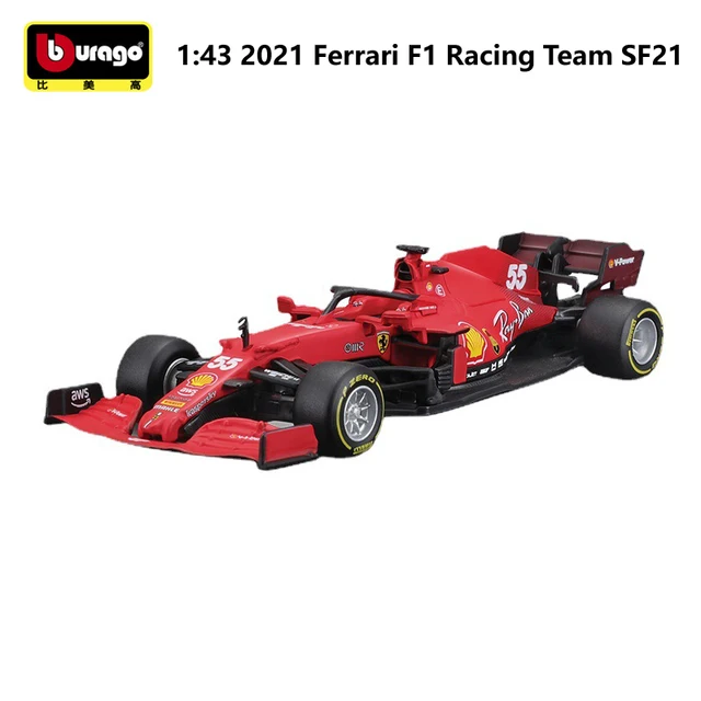 2021 Ferrari SF21 Bburago Diecast 1:43 Car Metal F1 Model Car Formula One Toy Racing Car Formula 1 Alloy Toy Vehicle Collection 1