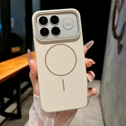 Solid Color Magnetic Shockproof Protective Phone Case - PC Hard Shell Back Cover for RedMi K90 (Antique White)