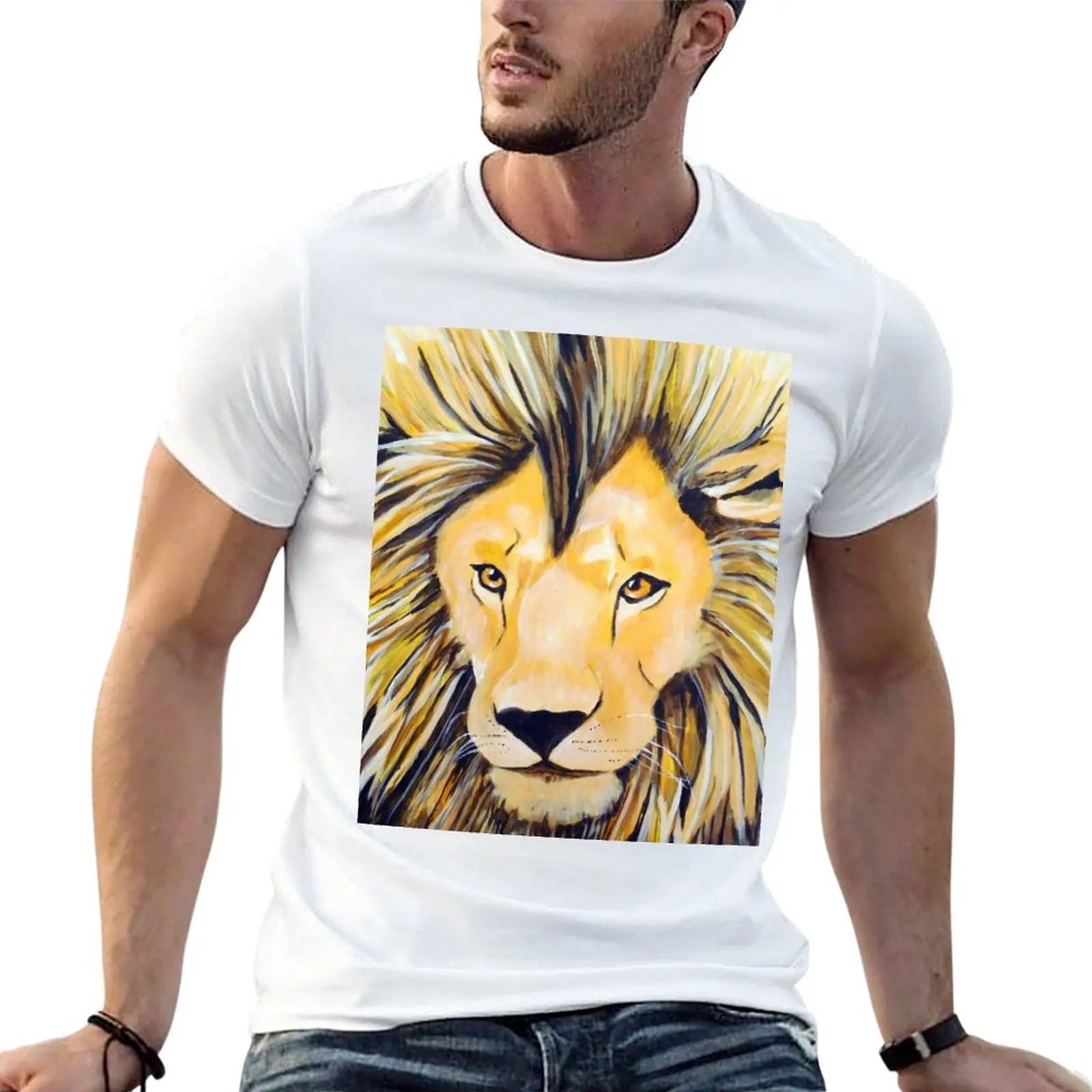 

New Lion - Acrylic Painting T-Shirt aesthetic clothes summer clothes plain t-shirt t shirts for men graphic