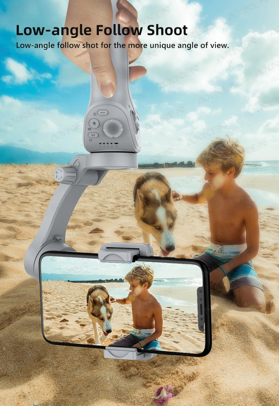3-axis Gimbal Stabilizer For Smartphone With Fill Light & Tracking_voghion.com