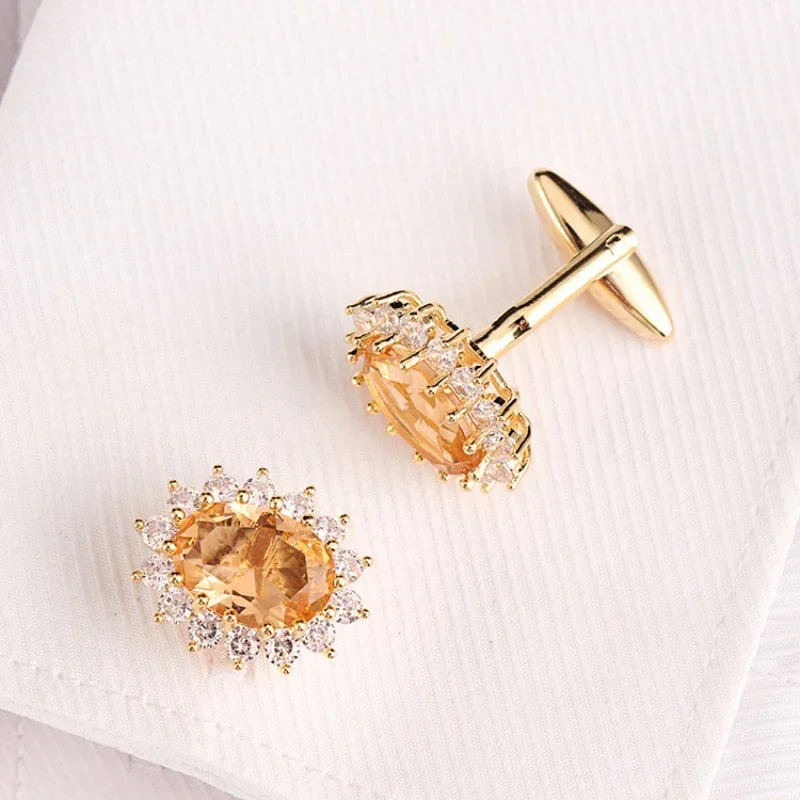 Men's Luxury Rhinestone Crystal Cufflinks French Shirt Cuff Links Men Business Banquet Cocktail Party Wedding Anniversary Gifts mens cufflinks