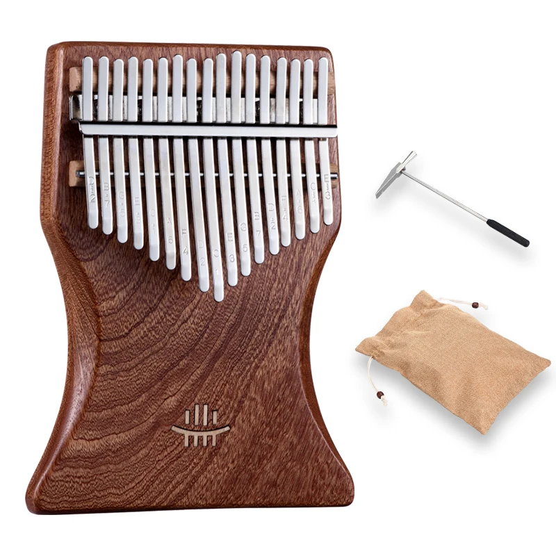 

Hluru Musical Instrument Kalimba 17 Keys Wooden Thumb Piano Finger Piano Professional KB17-Sapele