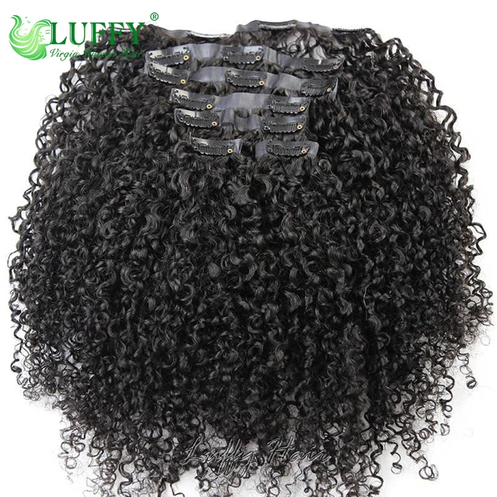 Afro Kinky Curly Seamless Clip Ins Human Hair PU Clip In Hair Extensions Black Women Skin Weft Burmese Human Extension human hair extensions