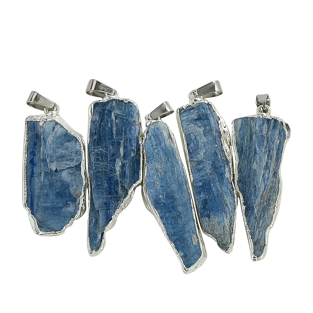 

1pcs Natural Blue Crystal Raw Ore Stone Irregular Pendant Charms for Jewelry Making DIY Necklace Earring Handmade Accessories