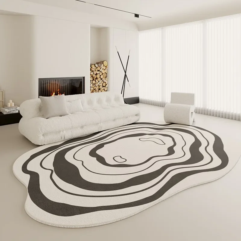 Carpet for Living Room Non-slip Soft Bedroom Floor Mat Black White Modern Abstract Line Rug Large Size Home Decoration Rugs 양탄자 3