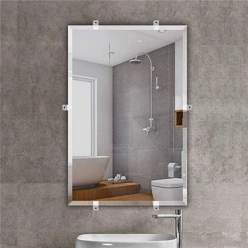 A01F-66 거울 홀더 클립 키트 세트 크리스탈 클리어 플라스틱 거울 클립 거울 홀더 클립 유리 리테이너 클립 키트