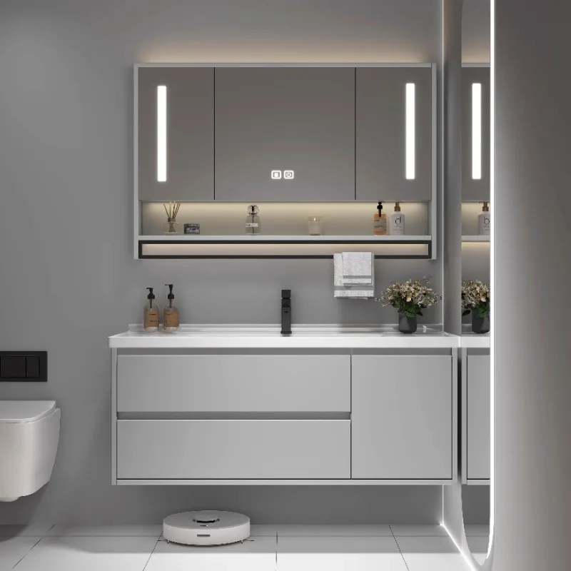 Ceramics Toilet Bathroom Vanities Vintage Partition Vanity Grey Bathroom Vanities Light Storage Mobiletto Bagno Home Furniture