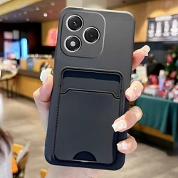 Lite Card Slot Wallet Holder Cover - Premium Silicone Case with Smart Features for honor 300 (Black)