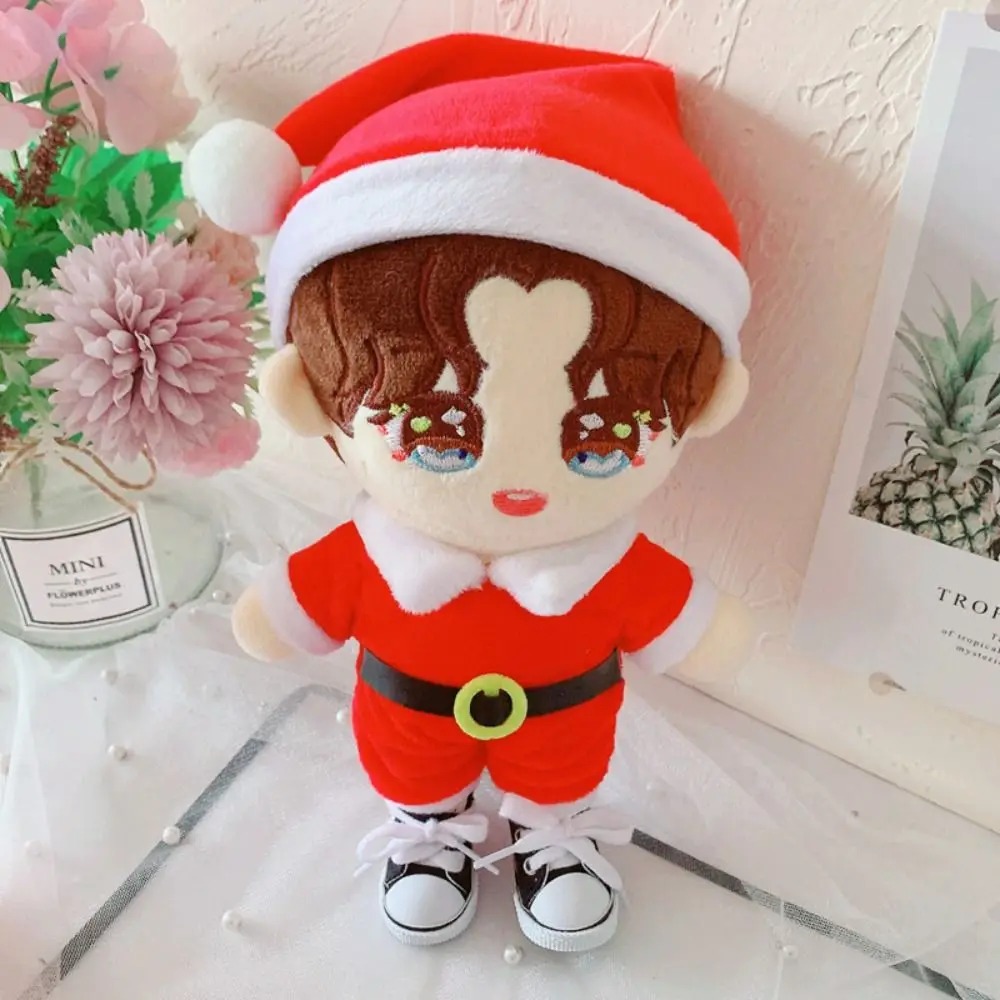 Elk Santa Claus Cotton Doll Dress Plush Stuffed Reindeer Xmas Cotton Doll‘s Clothes Soft Korea 20CM Doll Plush Toys Clothing