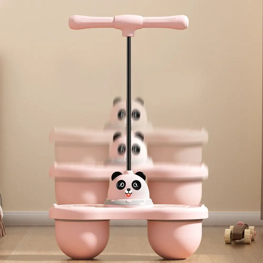 Cartoon Panda Jumping Ball Toys with Handle Double Ball Outdoor Bouncing Ball Durable Anti-slip Elastic Balance Ball Toys