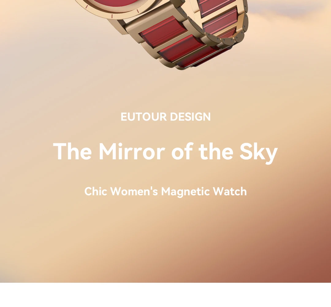 EUTOUR 2025 Spring Arrival Red White Concept Jewelry Watch Resin Material Grace Lady Girl Elegant E059 Magnet Watch Bracelet