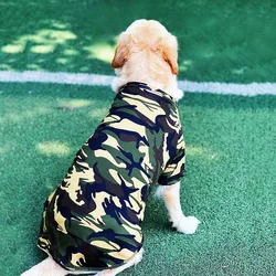 Breathable Camouflage Summer T - Shirt for Large Dogs - Outdoor Sunproof Mesh Pet Vest (Camouflage vest)