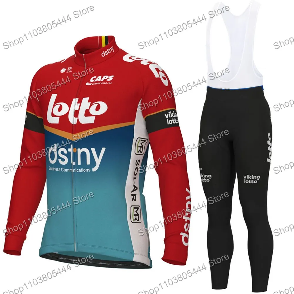 Lotto Dstny Belgium Champion Men's Cycling Jersey Autumn Long Sleeve Road Bike Tops Shirts MTB