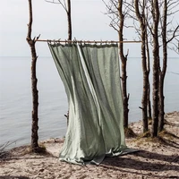 Solid Finished Curtains, 100% Pure Linen, Modern, 50% Blackout, Living Room, Bedroom, Window, Custom Made 1