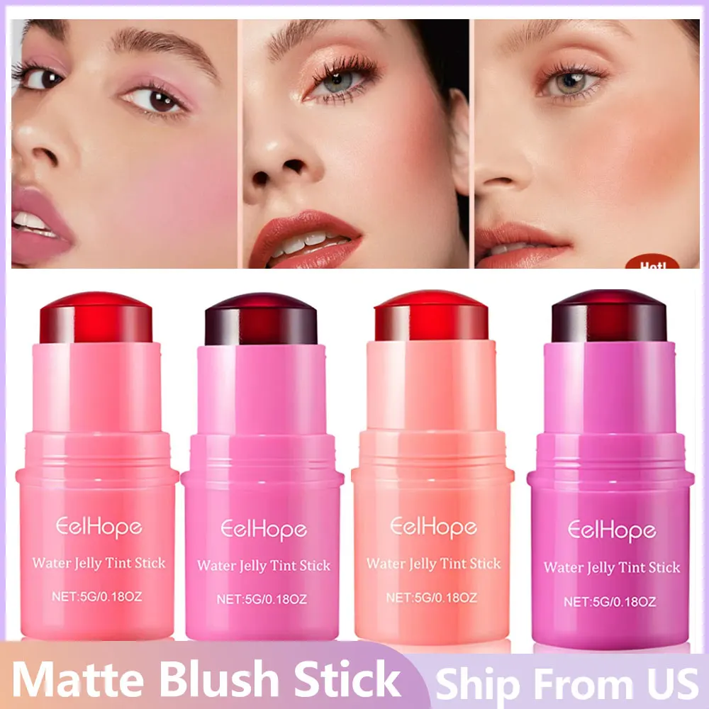 3in1 Lipstick Matte Blush Stick Makeup Waterproof Long Lasting Cheeks Eye Lip Monochromatic Multi Stick Female Makeup Products