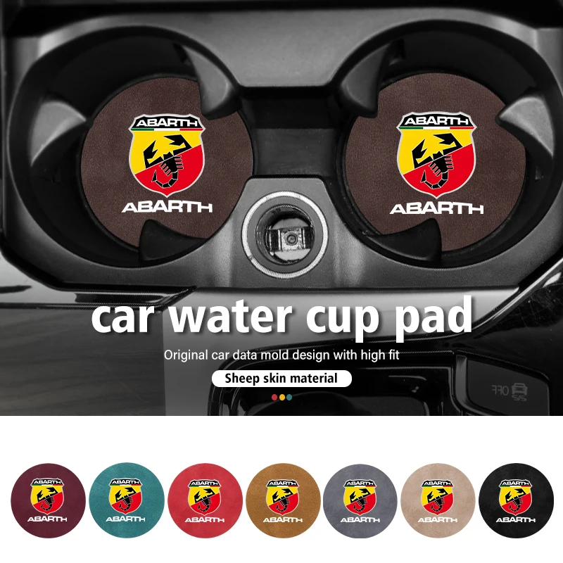 2Pcs Car Coaster Water Cup Slot Antiscivolo Pad Cup Holder Mat Per Abarth Freemont Strada 500X Grande Punto Ducato Stilo Palio
