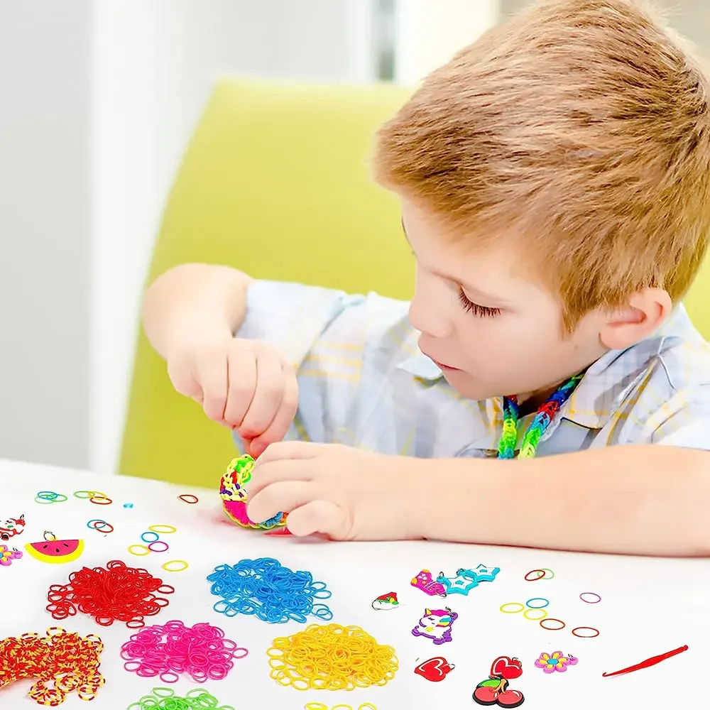 High Elastic Candy Color Loom Rubber Band 600 DIY Knitted Bracelet Necklace Knitting Toys For Children Fine Movement Training loom band weaver kit loom band kit loom band weaver rubber band bracelet kit jewellery making kit friendship bracelet making kit
