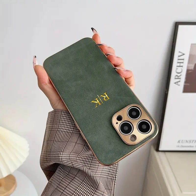 Luxury Matte Lambskin Personalized Case For iPhone 16 15 14