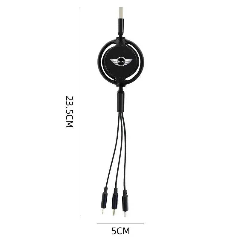 Car 3 In 1 Retractable Micro Data Wire USB Type C 100w Fast Charging for Mini Cooper S 2011 2 3 R56 R50 R53 R60 car accessories