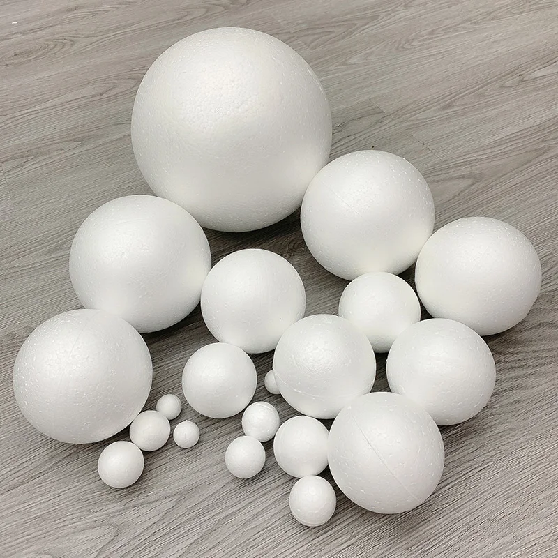 Foam Balls White Polystyrene Styrofoam Crafts Ball Foam Spheres DIY Party Christmas Wedding Ball Decoration Supplies 1-10cm