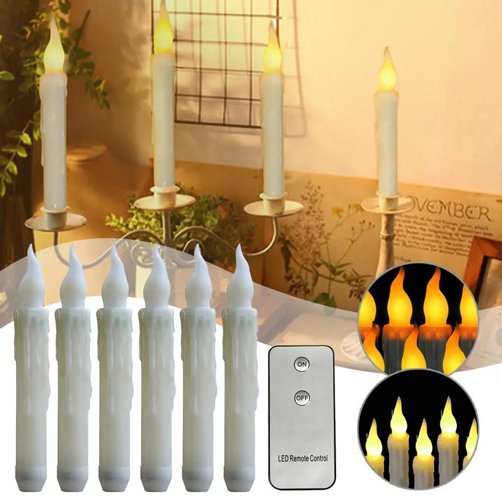 

Button Remote Control Long Pole Electronic Simulation Light Halloween Candle LED Birthday Props Decoration Restaurant Candl G7R4