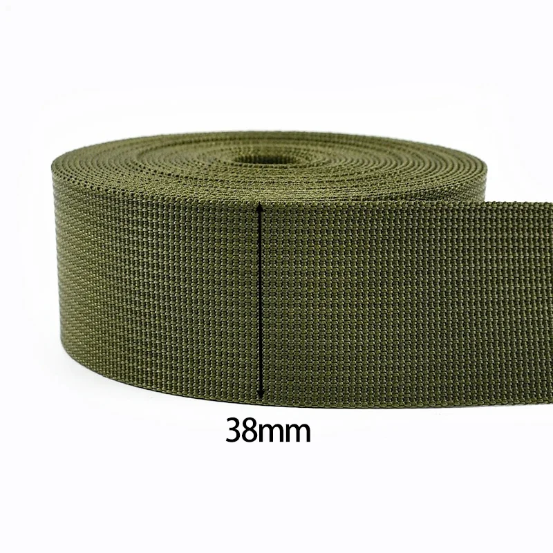 Durable Army Green Nylon Webbing Strap for DIY Projects and Accessories