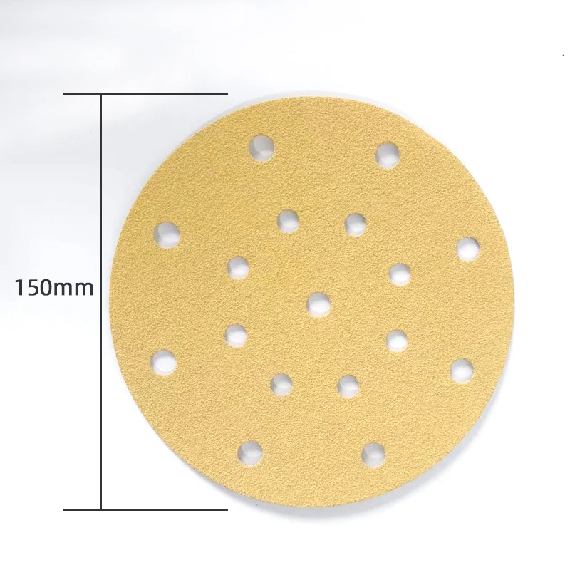 NORTON Gold Sandpaper 6-inch 17-Hole Dry Sandpaper 150mm Flocking Round Car Putty Wood Sanding Chip 80-500grit sanding discs,mini sandpaper kit,polish sand paper,sandpaper tools,sandpaper set