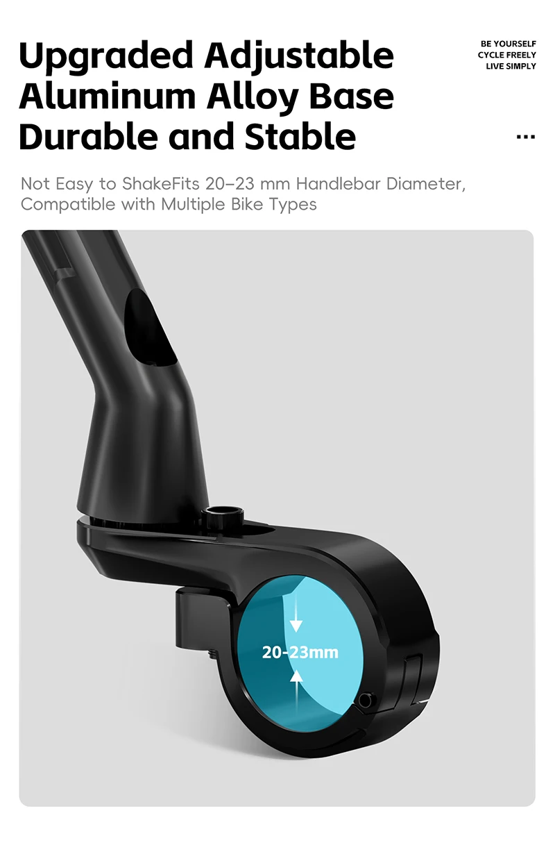 WEST BIKING Blendschutz-Fahrrad-Rückspiegel, 360° drehbar, ausziehbarer Arm, größere HD-Linse, Fahrradzubehör für MTB-Citybikes – Detail 8