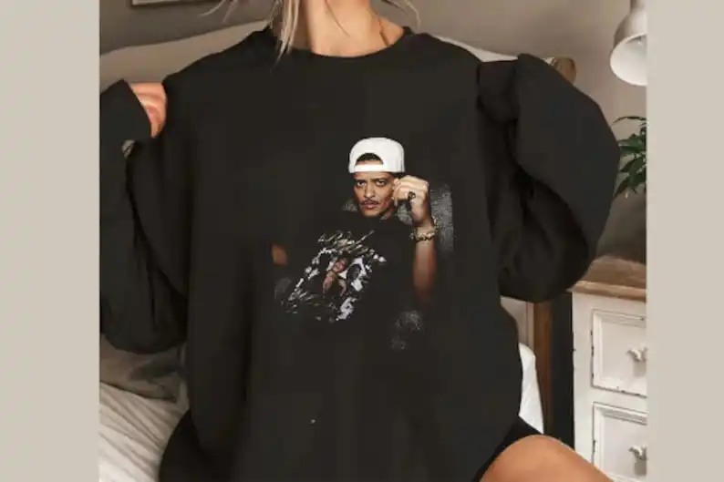 Maglietta Bruno Mars Vintage Tour 202 Merch Maniche Lunghe O Corte