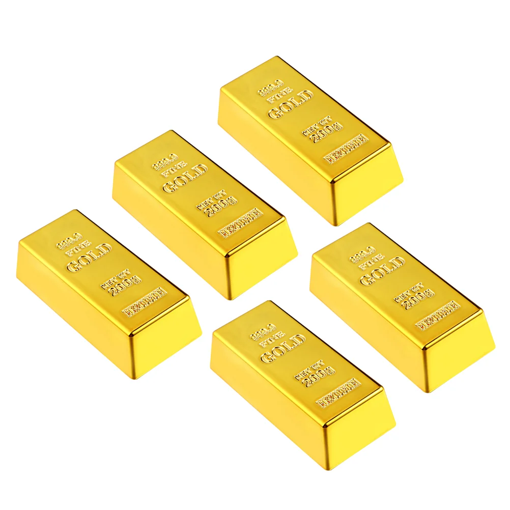 

Plastic Gold Bar Simulation Props Party Activity Props (6x2.8x1.7cm)