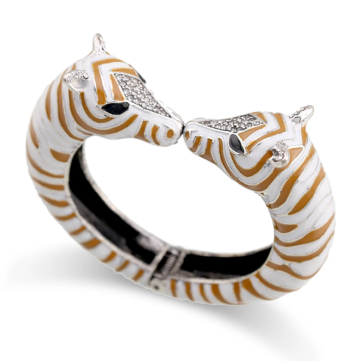 Newest Kaymen Jewelry Large Size Statement Bracelet Cuff Bangle Vintage Style Enamel Animal Zebra Bracelet Fashion Jewelry 2