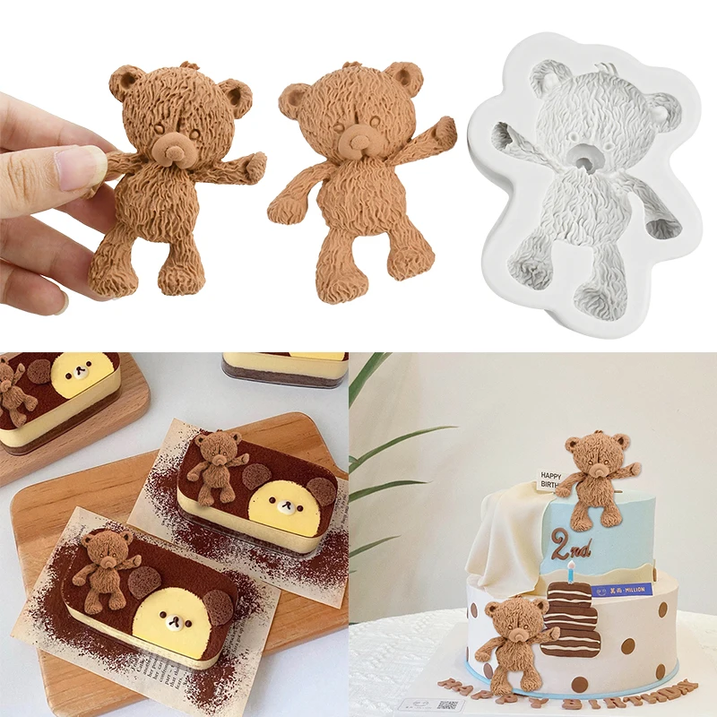 

3D Little Bear Design Silicone Mold DIY Clay Model Chocolate Candy Dessert Cake Decoration Mould Kitchen Accessories Bakeware