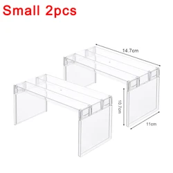 Transparent Refrigerator Organizer Shelving - Space - Saving Kitchen Accessory (S - 2pcs)