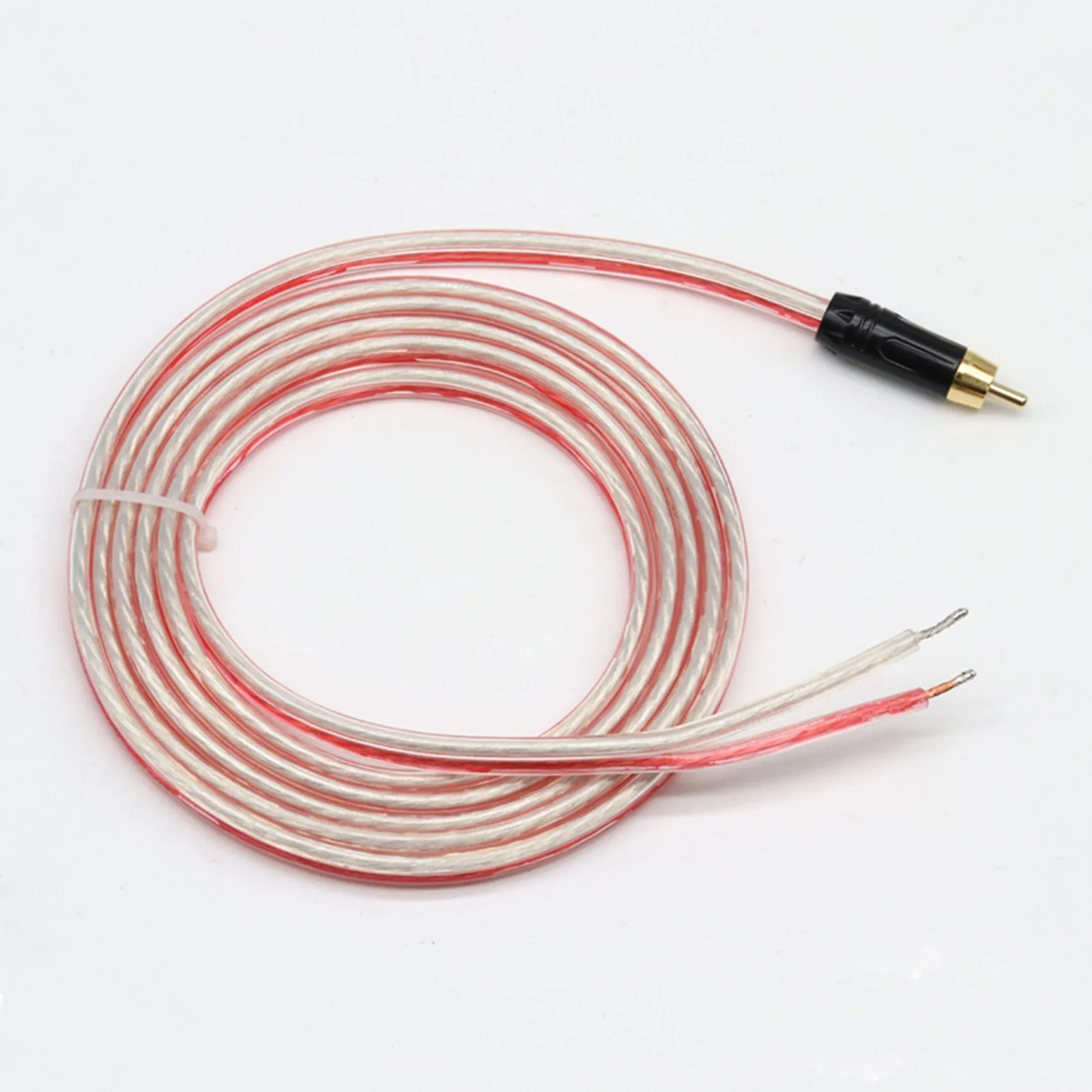 Replacement Repair Speaker Bare Wire Cable 5Ft with RCA Plug to Stripped Ends speaker wire cable