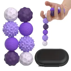 Magnetic Sensory Stress Relief Balls with Textured Silicone Shell (Purple 8pcs)