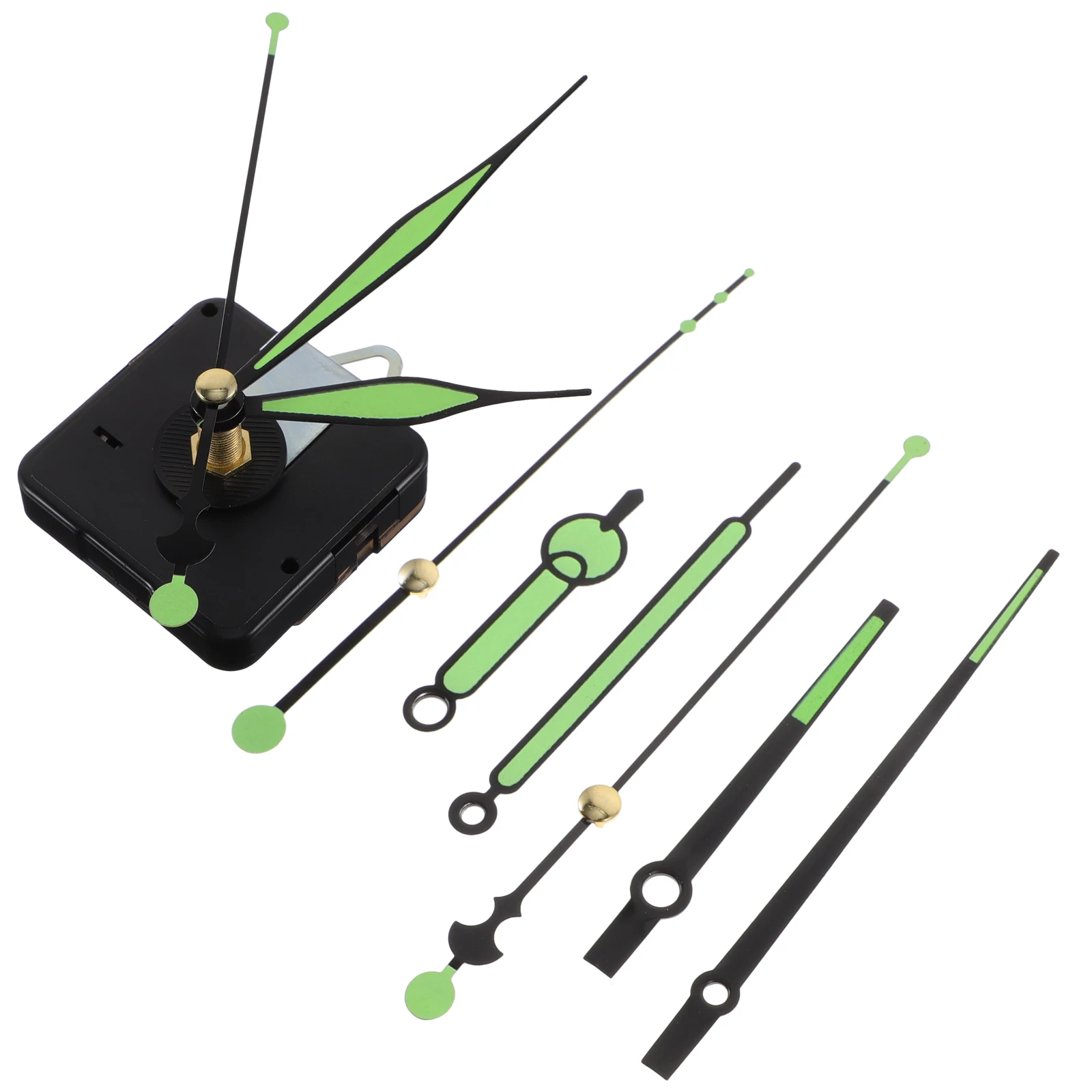 1 Set Glow In The Dark Clock Movement Kit Silent Wall Clock Mechanism Replacement