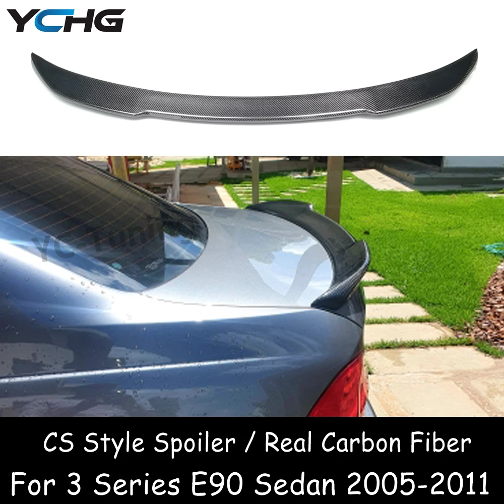 

E90 CS Style FRP / Real Carbon Fiber Rear Trunk Spoiler Wing for BMW 3 Series Sedan E90 M3 325d 323i 325i 328i 330i 2005-2011