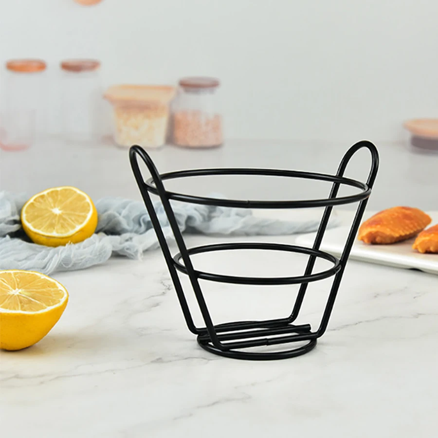 1PC snack Chip basket Creative Iron Craft snack Chip basket Round net Fried basket Fried chicken basket Bread basket Kitchen