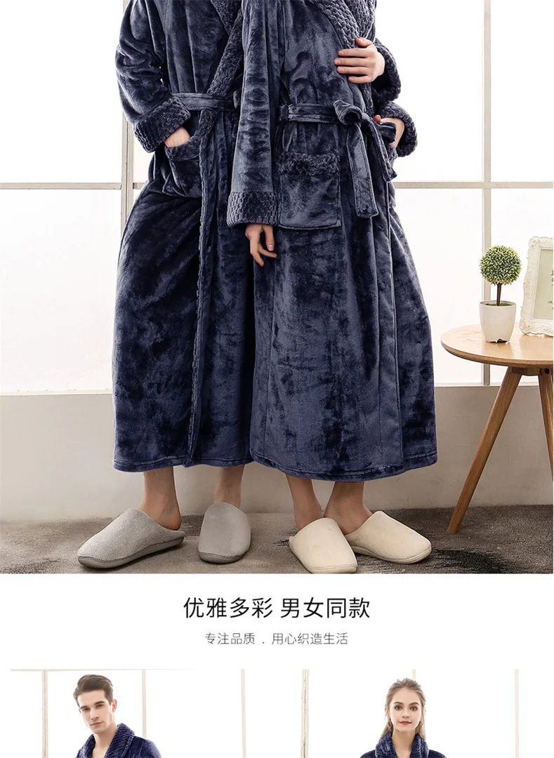 Plush Flannel Bathrobe for Women Long, Warm, Winter Night Robe 48
