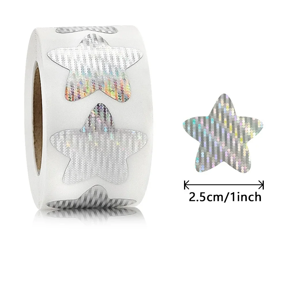 500 Adesivi A Stella Glitterata Per Decorazioni, Regali E Premi - 3,8 Cm - Rotolo Per Bambini E Festività
