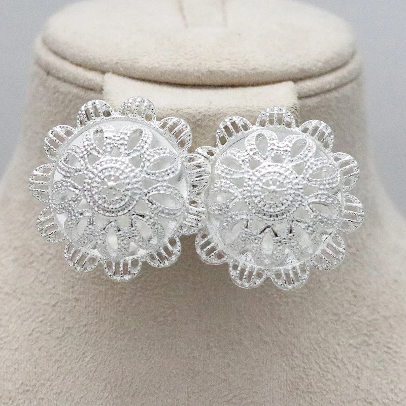 Fashion Hairpin Bridal Jewelry Africa Ethiopian Ring Set Ladies Jewelry Set Silver Chain Necklace Clip Bridal Jewelry