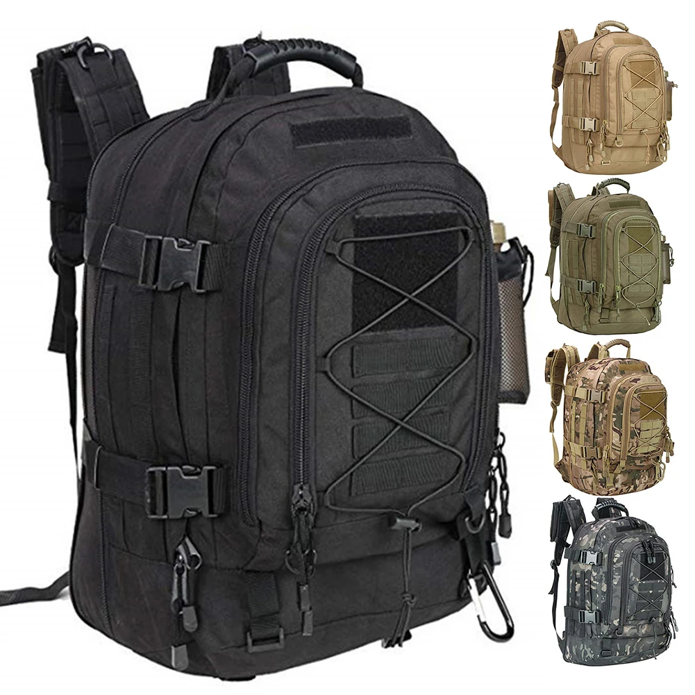 MilitaryTacticalBackpackWaterproofLargeCapacityCampingBagWith