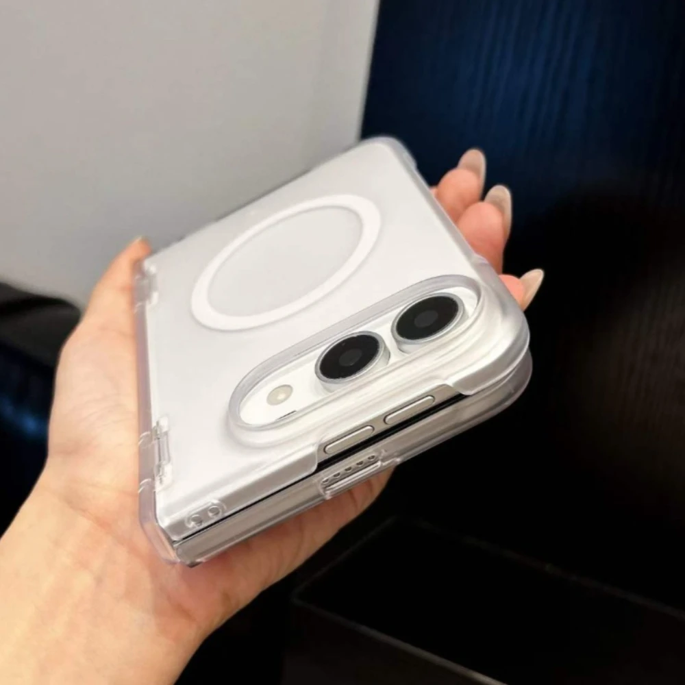 Luxury Translucent Frosted Magnetic Case with Hinge Protection & Shockproof Matte Finish
