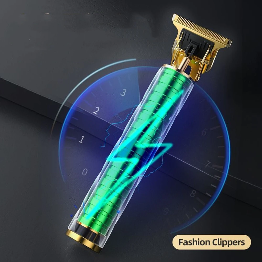 Gold Hair Clipper Men Electric Haircut Kit Black Hair Trimmer Grooming Waterproof Rechargeable Close Cutting T Blade Trimmer USB